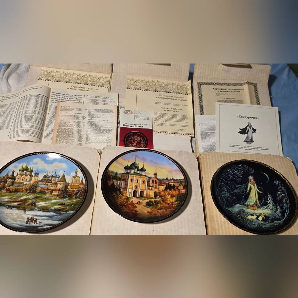 3 Bradford Exchange Plates limited collectors edition  Russian Legends numbered